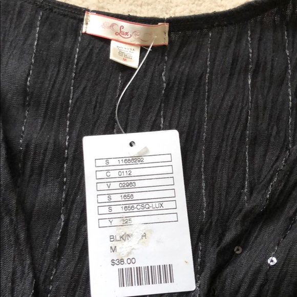 NWT women’s Lux sequined tie sleeveless wrap - Picture 4 of 5